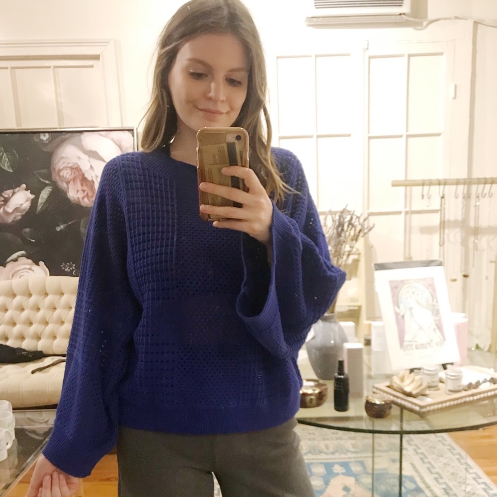 Royal blue knitted sweater